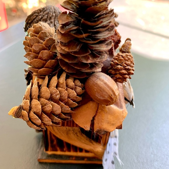 Homemade Birdhouse Decor with Pinecones and Nuts - Picture 6 of 6